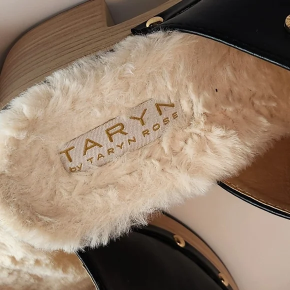 Taryn Rose Black Mules with Platform Sole and Plush Lining Sz 7.5 - Picture 8 of 10